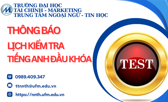 Thông báo về việc kiểm tra tiếng Anh đầu khóa cho sinh viên khóa 25D trình độ đại học chính quy các ngành không chuyên tiếng Anh chương trình chuẩn, đặc thù, tích hợp, tiếng Anh toàn phần